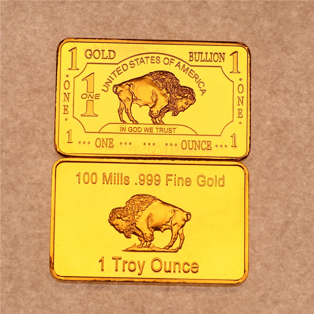 

США буйвол Золотой бар коллекционный позолоченный сувенир коллекционный подарок памятная монета