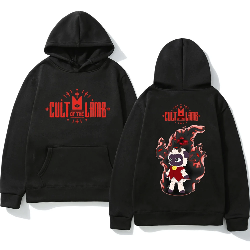 

Cult of The Lamb Baseball Uniform Graphic Hoodie Men's Couple Streetwear Sweatshirt Clothes Harajuku Long Sleeve Fleece Pullover