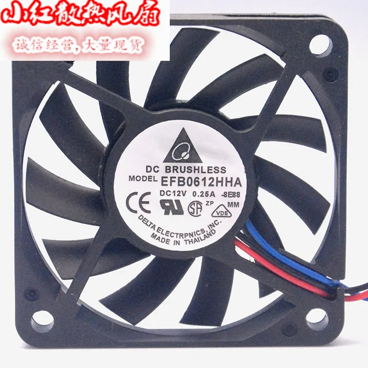 3-проводной Вентилятор охлаждения сервера Delta Electronics EFB0612HHA 7V19 DC 12 В 0 25 A 60x60x10 мм