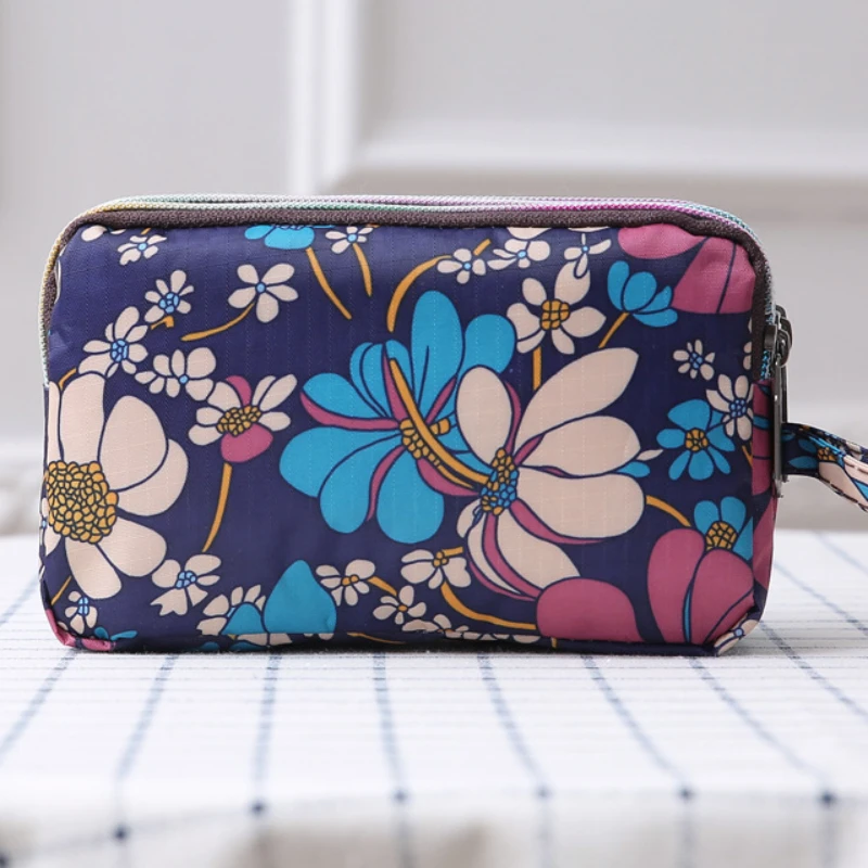 

Vintage Flowers Female Handbag Three-layer Long Wallet Women Key Coin Purse