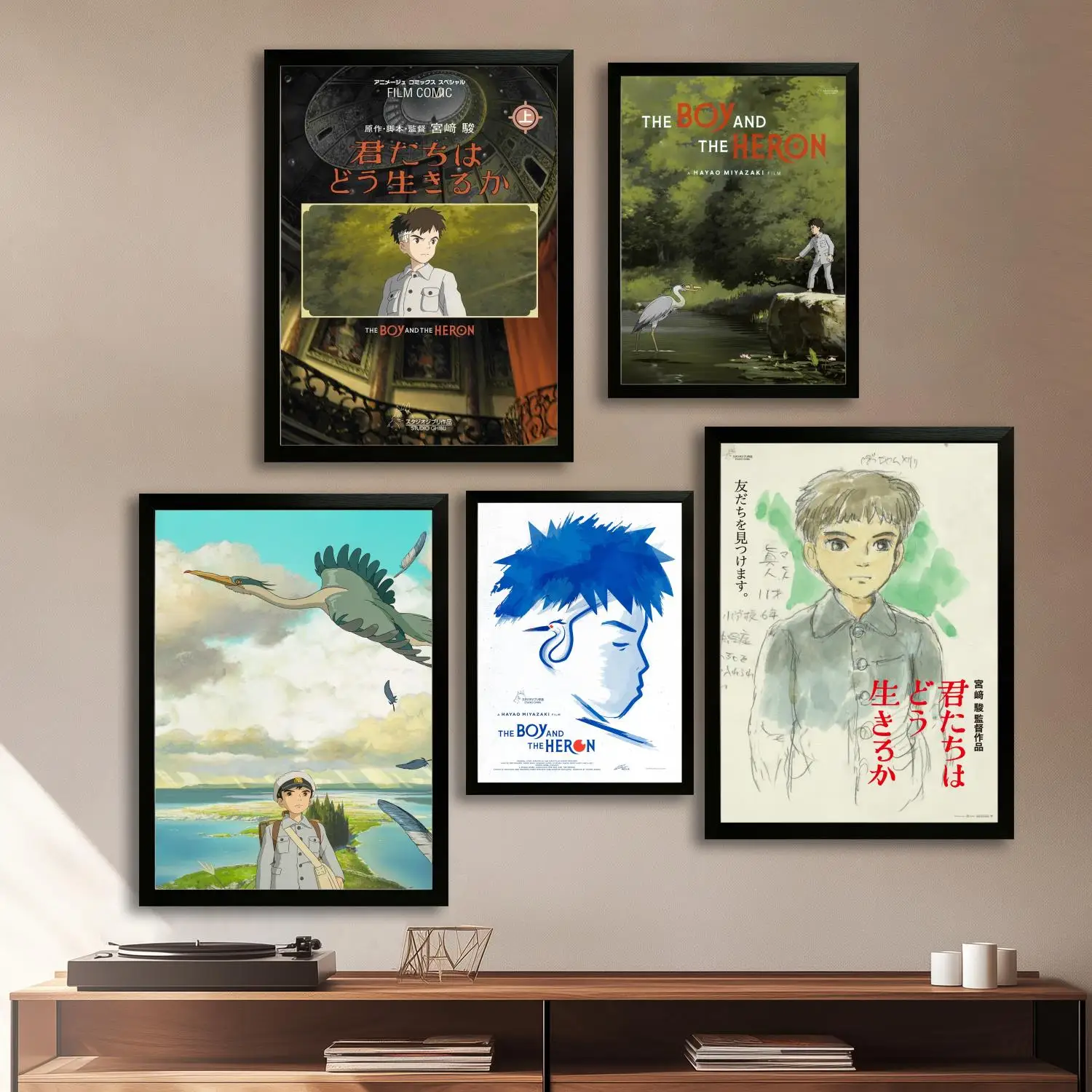 Плакат на холсте Мальчик и цапля настенное искусство печать с изображением