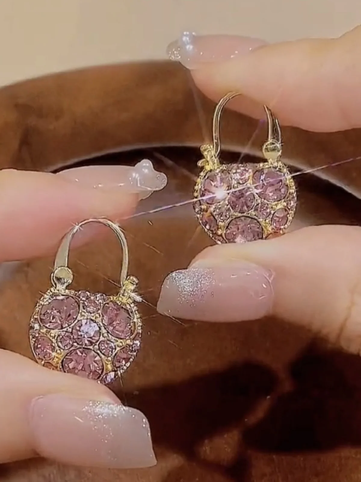 Purple Zircon Earrings 2024 New Trendy Elegant Small Exquisite High Sense Fashion Women
