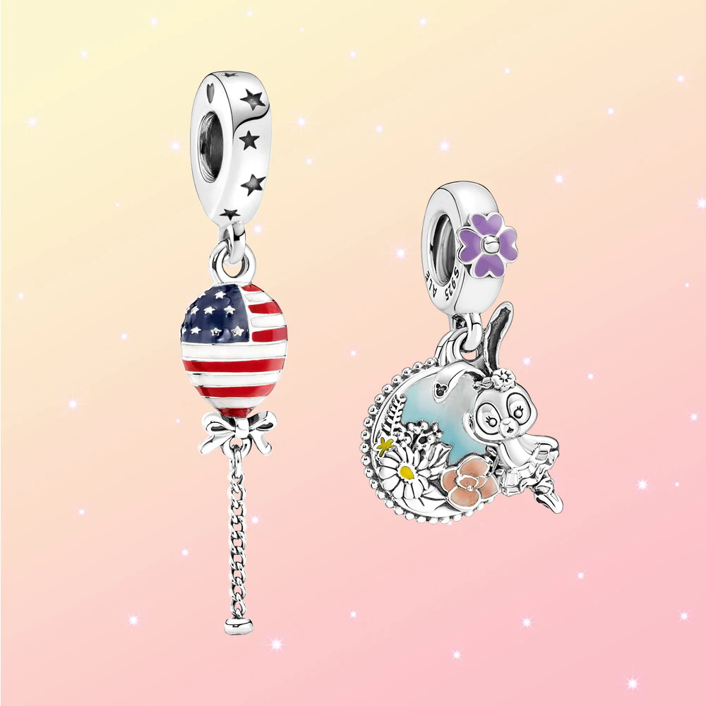 

925 Silver Sparkling Cute Rabbit Shape Pendant Fit for Pandora Original Making Charm Necklace Bracelet Woman Jewelry Gift