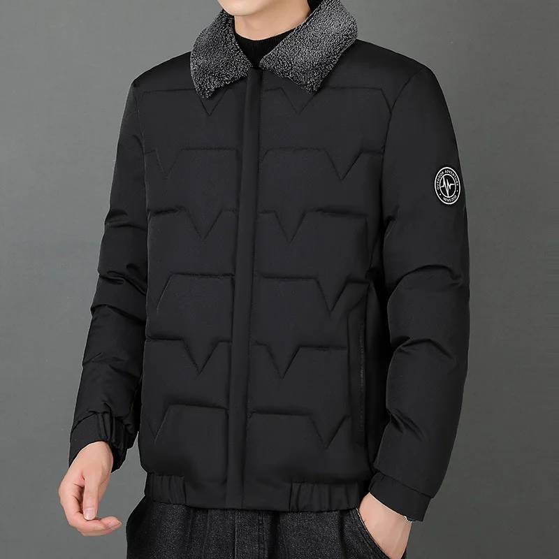 Men's Jacket lapel mens Parka Winter New down jacket fleece Warm Jackets men business leisure coat bread clothing youth coats