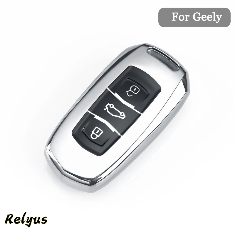 

Car TPU Key Case Cover Key Shell Fob Keychain for Geely Atlas Boyue NL3 EX7 SUV GT GC9 Emgrand X7 Borui Auto Accessories