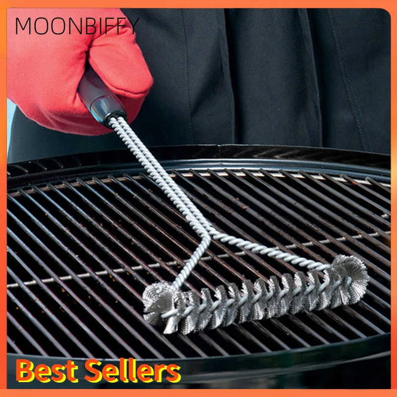

Barbecue Grill BBQ Brush Clean Tool Grill Accessories Stainless Steel Bristles Non-stick Cleaning Brushes Barbecue Accessories