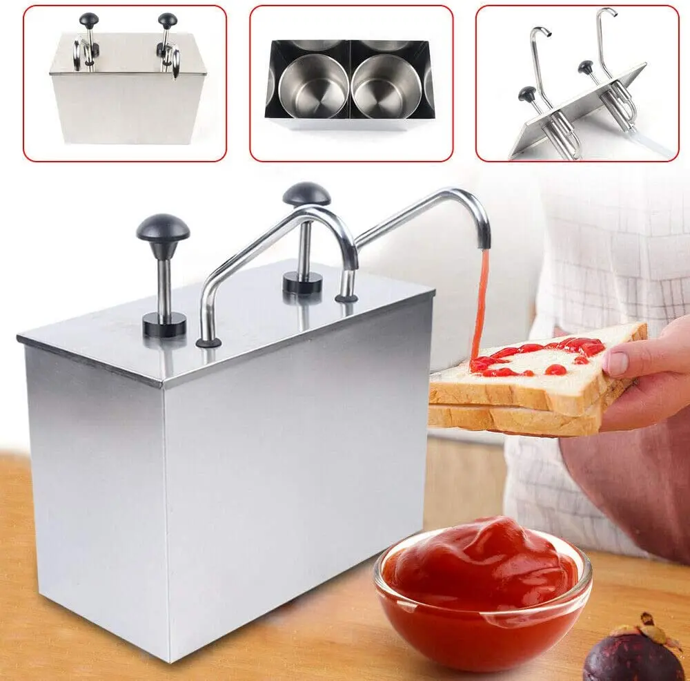 

Kitchen Supplies Double ended Sauce Pump 304 Stainless Steel 4L Suitable for Buffet Western Restaurant Equipment