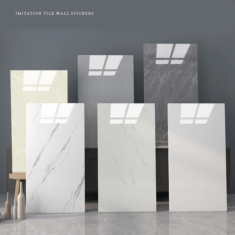 

Wall Sticker Thick Self Adhesive Marble Imitation Ceramic Tiles Stickers Bathroom Kitchen Backsplash Waterproof Wallpaper