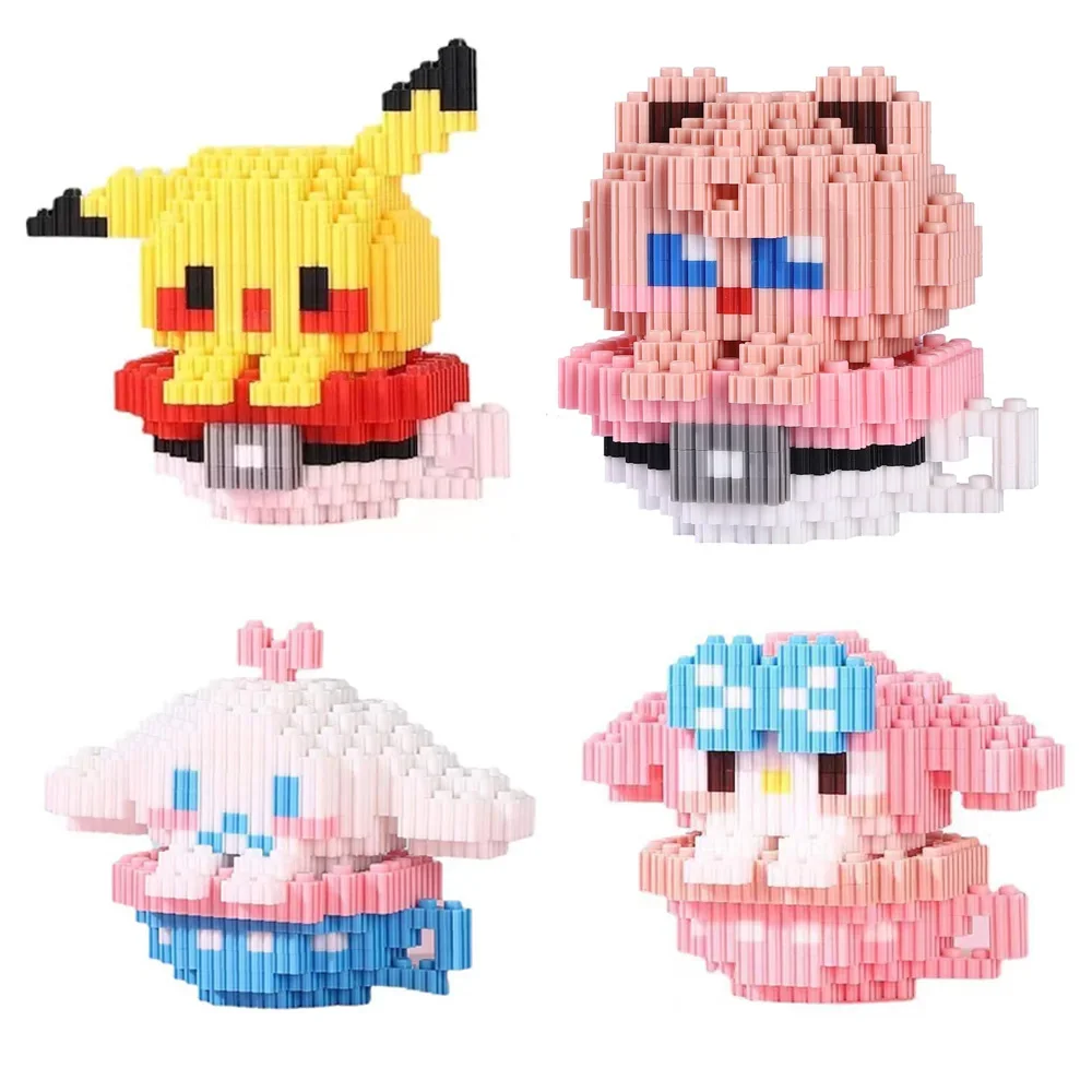 Фигурки из аниме Пикачу строительные блоки игрушки искусственные мелкие частицы