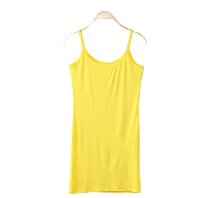 Женская Удлиненная майка для фитнеса из натурального хлопка без рукавов ярких