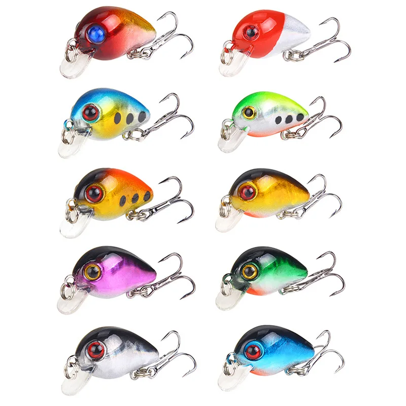 

10pcs/lot Fishing Lure set 3cm 1.5g Mini Crankbait swimbait Crank Lures Minnow Bionic Wobblers Artificial Hard Bait