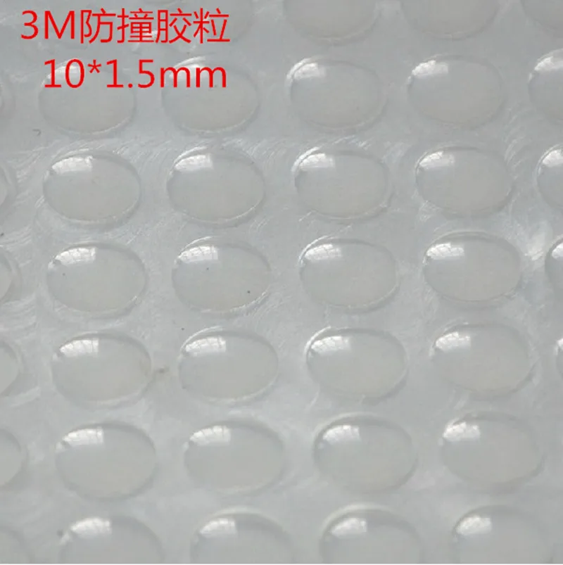 1000 PCS 10mm x 1.5mm clear anti slip silicone rubber plastic bumper damper shock absorber 3M self-adhesive silicone feet pads