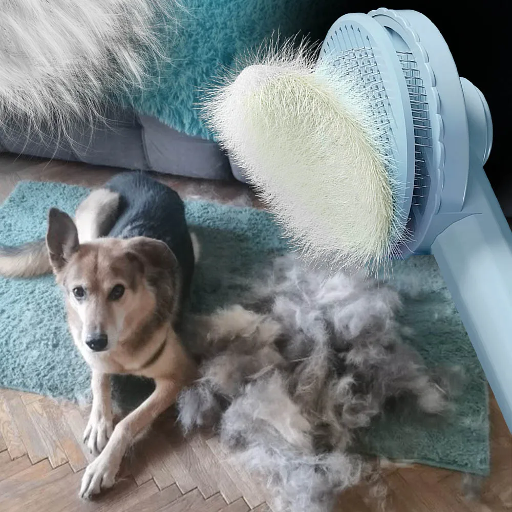

Cat Brush Comb Hair Massager Automatic Pet Hair Remover Dog Grooming Open Knot Comb for Pet Hair Shedding Self Cleaning