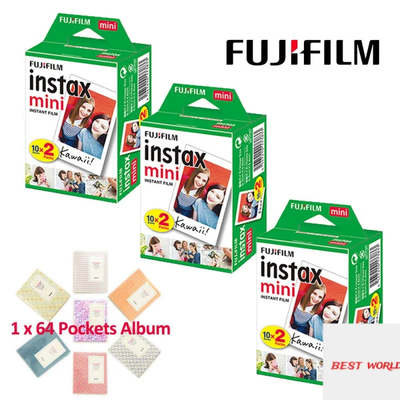 

Fujifilm Instax Mini 8 White Film 60 Sheets Films For Instant Mini 9 7s 25 50s 90 Camera White Edge Photo Film Paper + Album