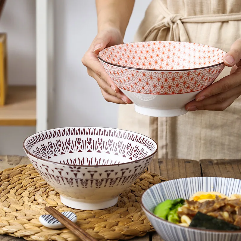 

Salad Soup Ramen Bowl,32 OZ Stackable Round Fine Porcelain Cereal Pasta Serving Bowl,Large Capacity Microwavable Ceramic Bowls