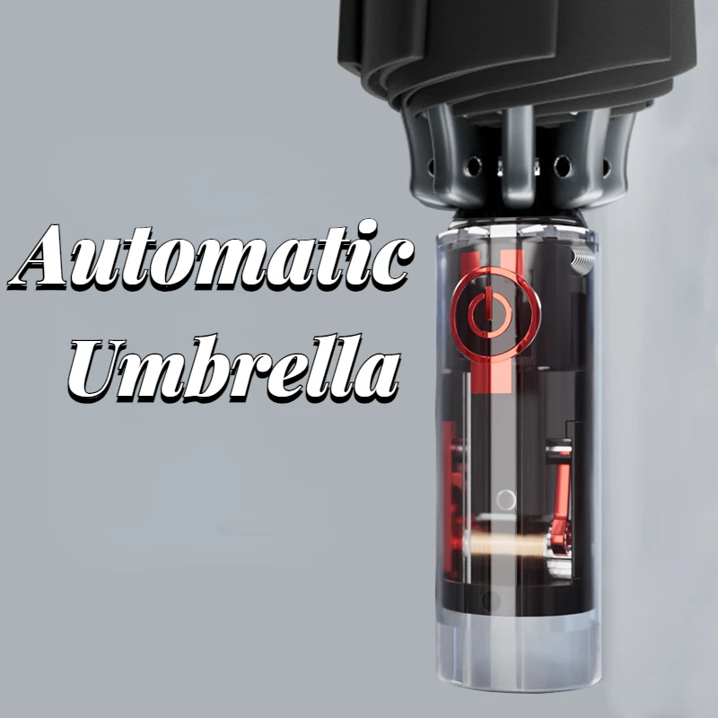 

Automatic Mechanical Structure Umbrella Portable Folding Windproof Strong Umbrella for Men Reinforced Mechanical Fiber Umbrella