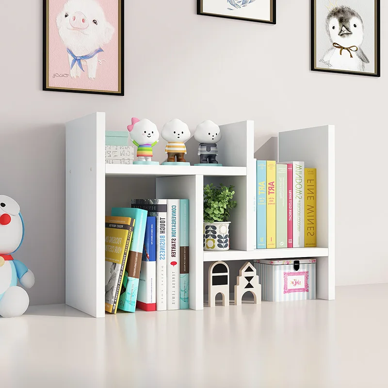 

Desk Finishing Rack Bookshelf Telescopic Dormitory Desktop Ins Rack Study The On Storage Shelves Simple Bookcase Children Office