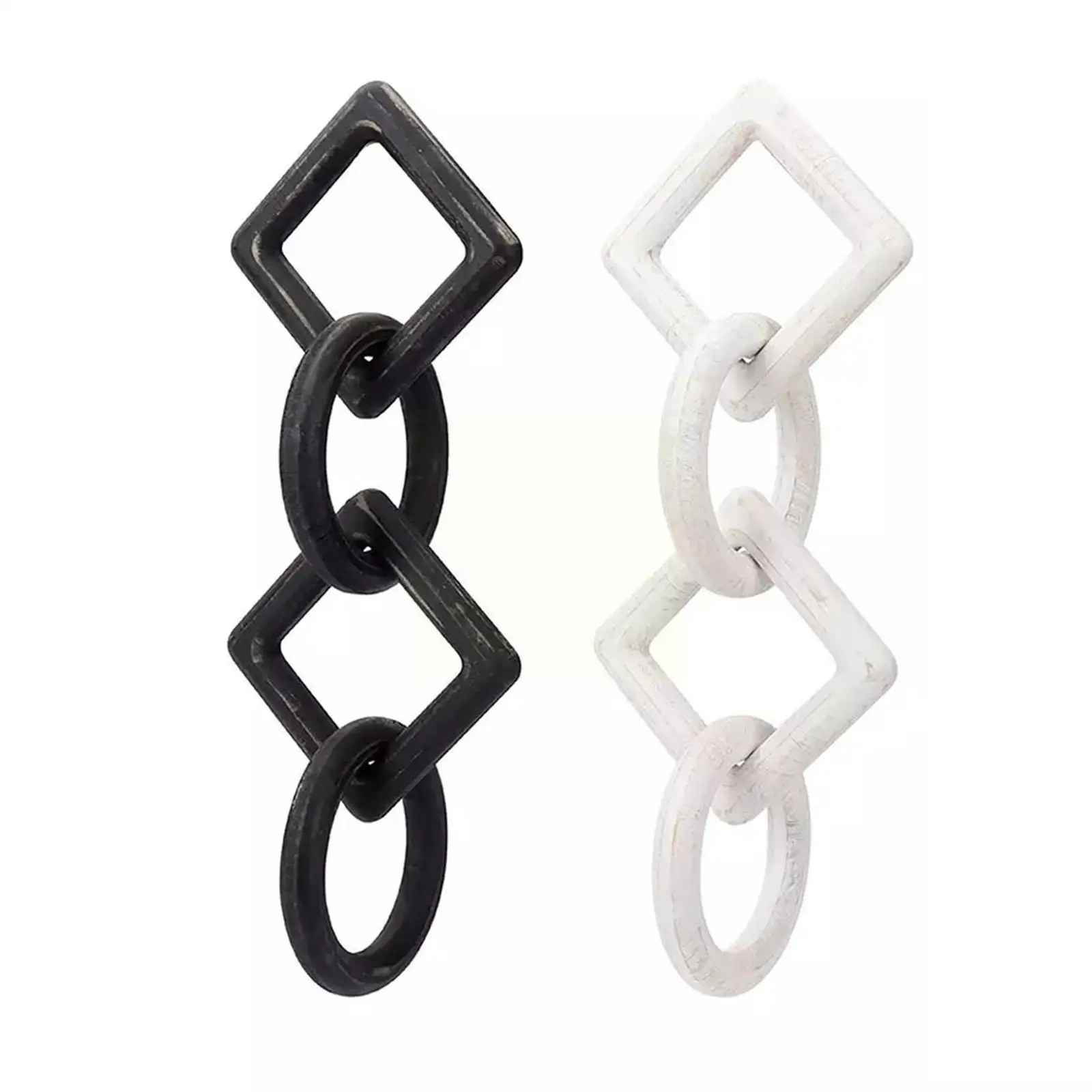 

Wooden Chain Home Decor Modern Farmhouse Decorative Hand Decor Carved Crafts Chain Handmade 4-link Wood X7b3