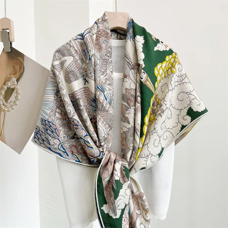 Шелк из шерсти Animapolis женский шарф пашмины скрученный вручную зимние аксессуары