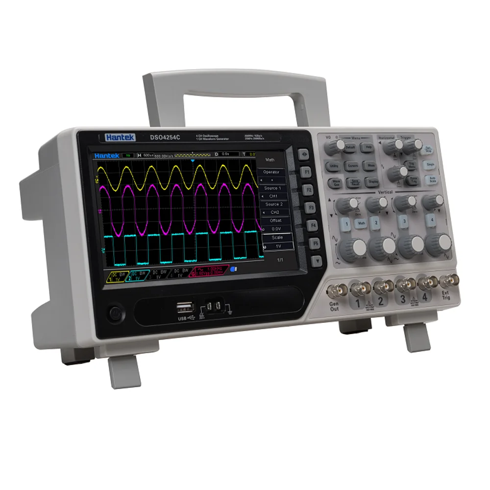 

Hantek DSO4204C 200MHz 1GS/s Sample Rate LCD PC Integrated USB Portable Oscilloscopes 4 Channel Digital Storage Oscilloscope