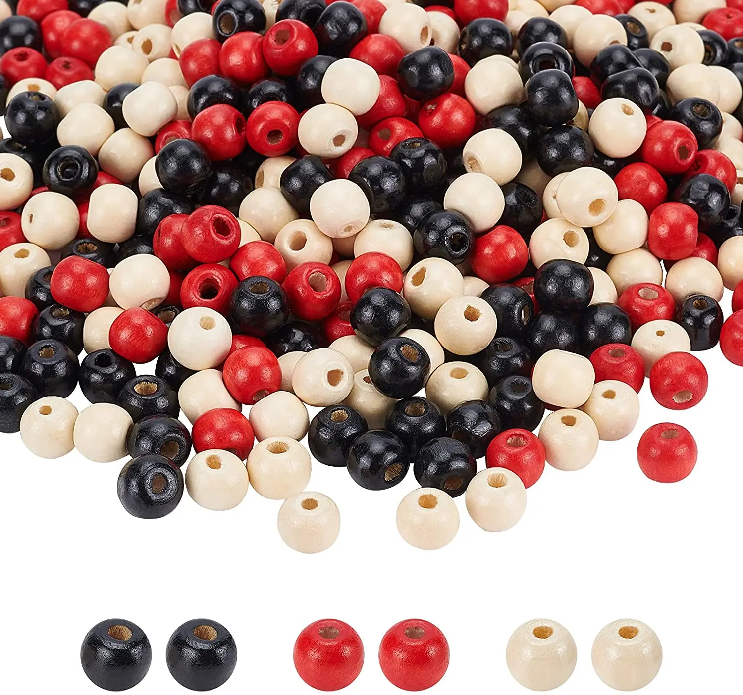 

900 шт., цветные деревянные бусины, 10 мм