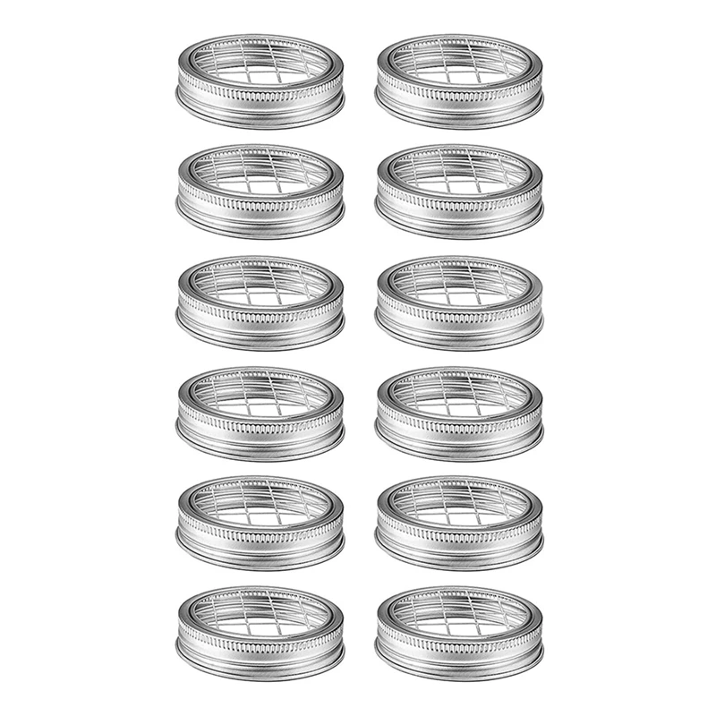 

12 Pcs Mason Flower Jar Lid Flower Lid Embedded Mason Mesh Flower Cover Flower Inserted Into Lid Regular Mouth Mason Lid