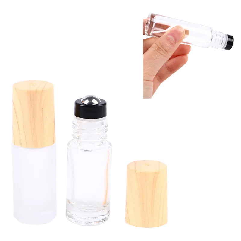 

1PC 5/10ML Empty Oil Bottle Empty Glass Roll-on Deodorant Bottles With Plastic Roller Ball Refillable Perfume Bottle Containers