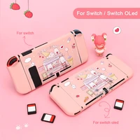 for nintendo switcholed protective case joycons cover soft tpu shell cute cartoon charger dock case for switch accessories