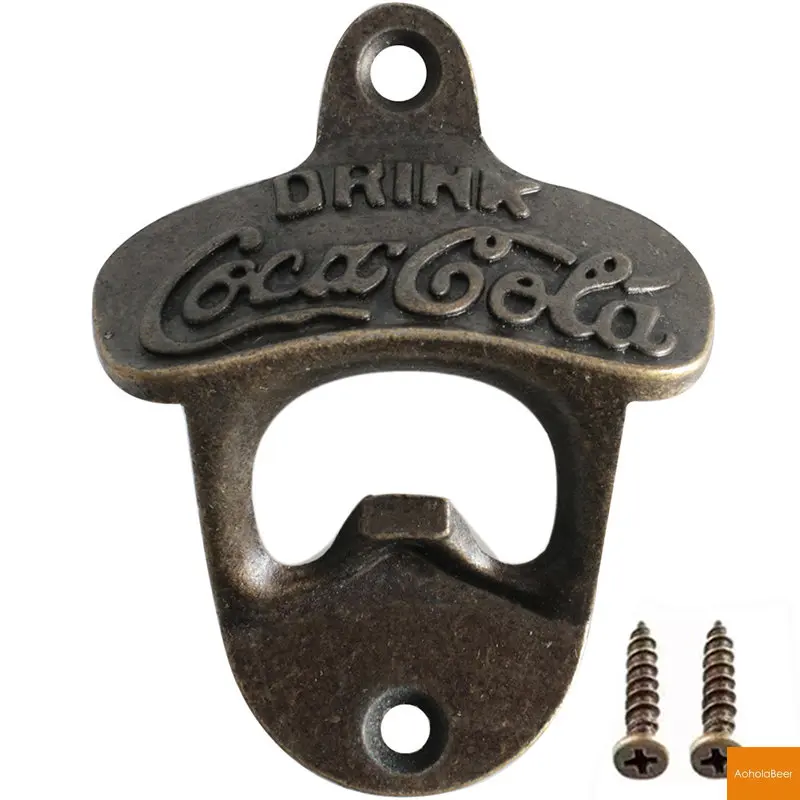 New Design Alloy Bottle Opener Wall Mounted Vintage Retro Beer Tools Accessories Green Bronze with Screws Bar Decoration |
