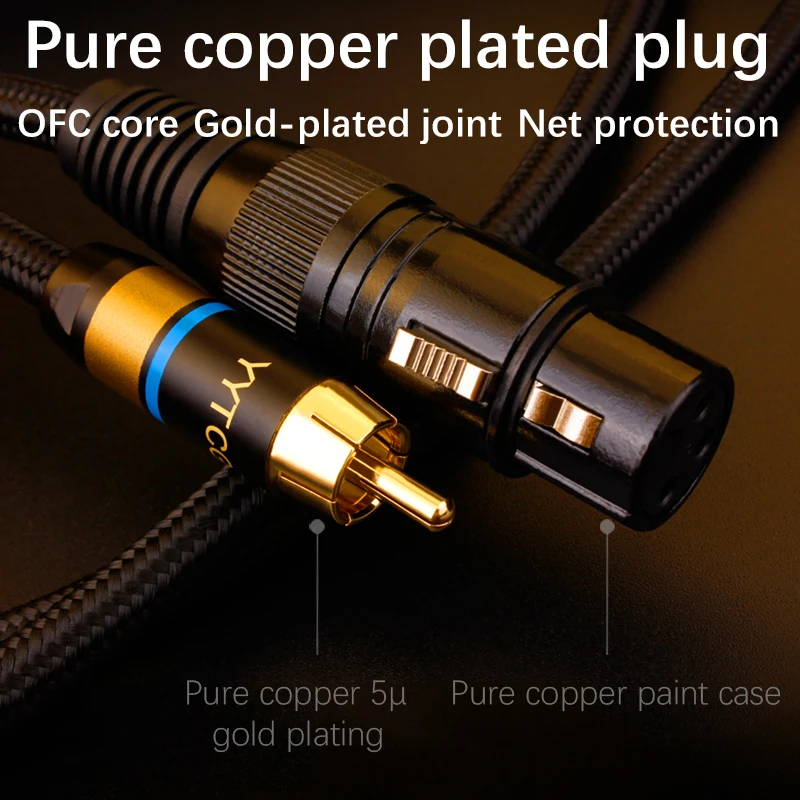 Кабель YYTCG Hifi RCA к XLR высококачественный кабель 4N OFC папа для усилителя DAC TV