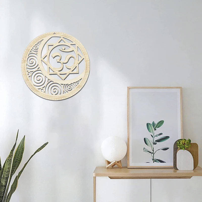 1 Шт. Буддийская Медитация Деревянная Настенная Скульптура Йога Чакра Геометрия