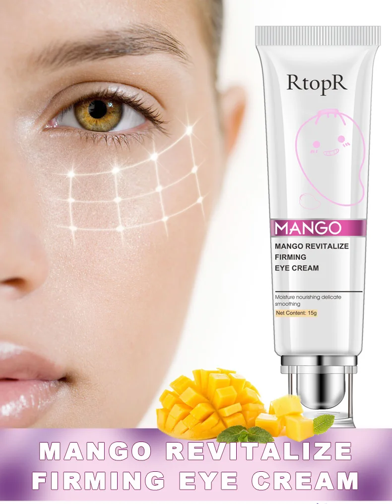 

RtopR Mango Peptide Wrinkle Eye Serum Anti-Puffiness Dark Circle Anti-Aging Moisturizing Beauty Face Lift Firming Eye Cream