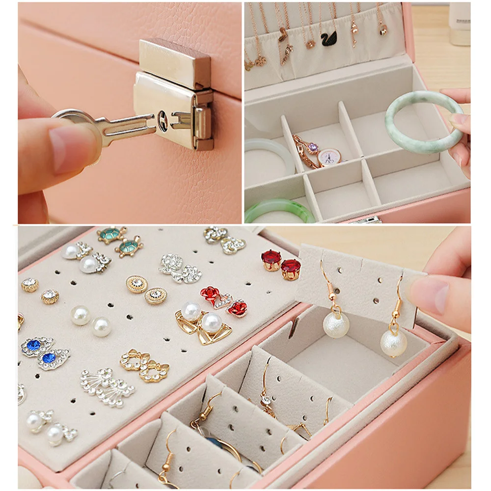 2022 New Double-Layer Large Jewelry Box Multi-Function Travel Organizer Jewelry Case Jewelry Storage Box Jewelry Holder Gift Box