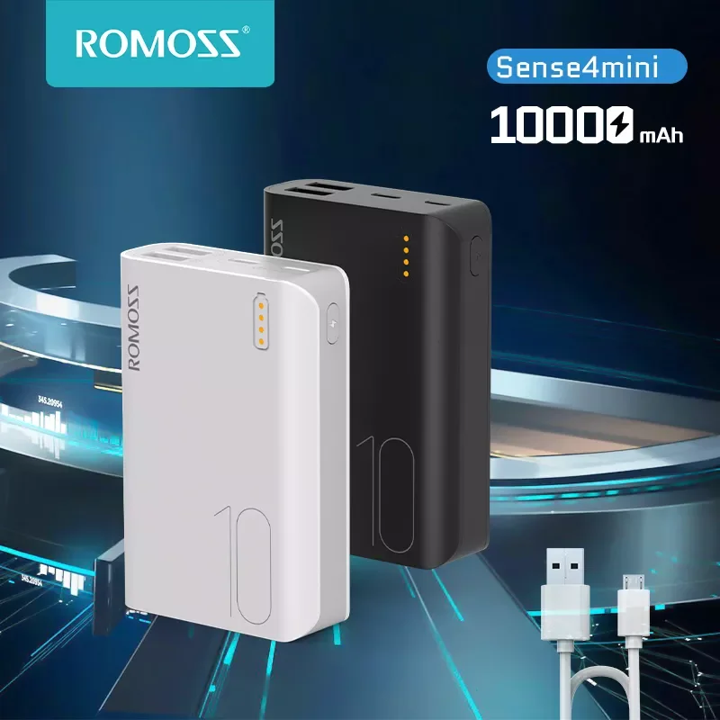 

Romoss Sense4 Mini Power Bank 10000mAh Powerbank Powerful Charge Portable External Battery Charger For iPhone For Xiaomi Phone