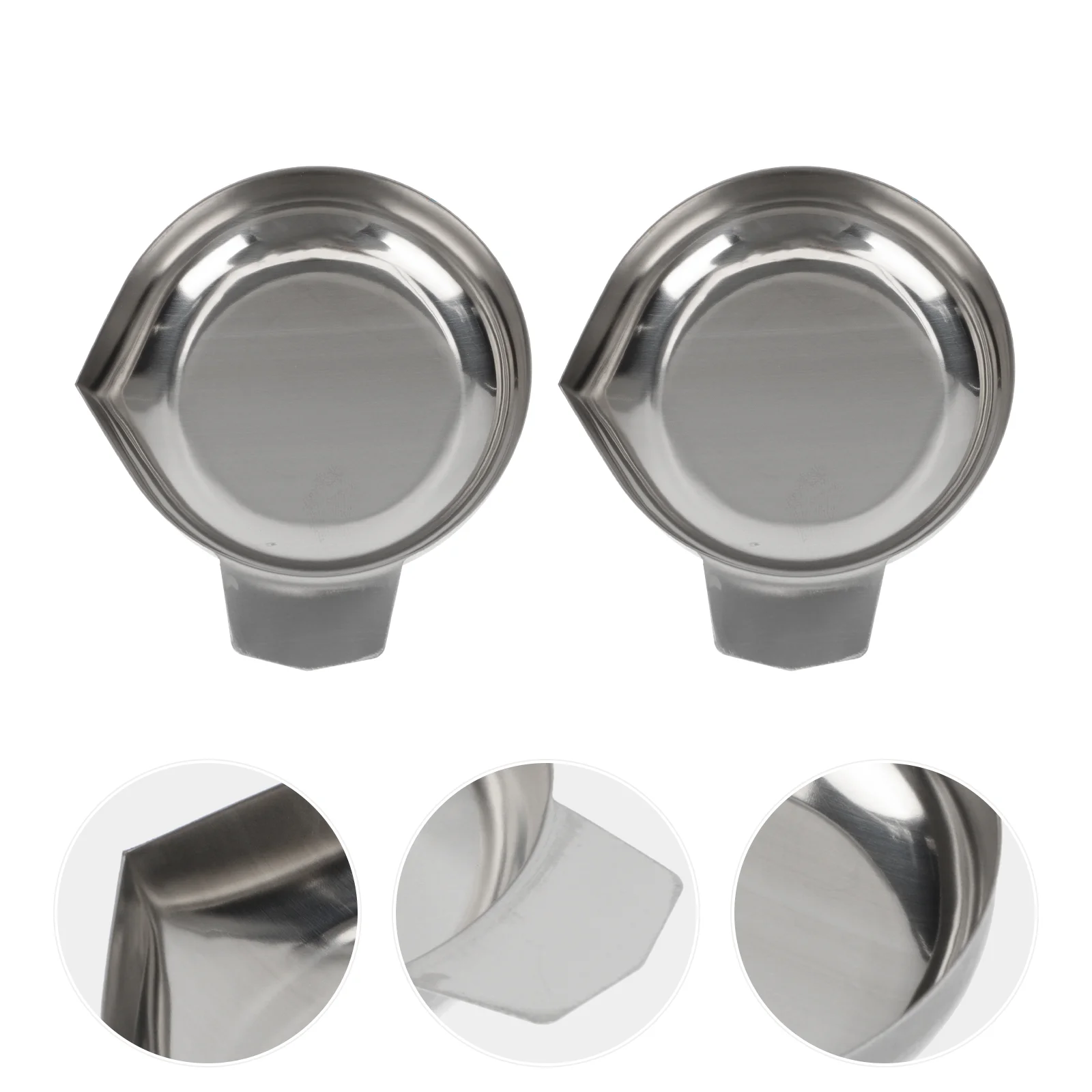 

2 Pcs Jewelry Scale Tray Weighing Pans Stainless Steel Measuring Cup Carat Electronic Saucepan Dishes Utility