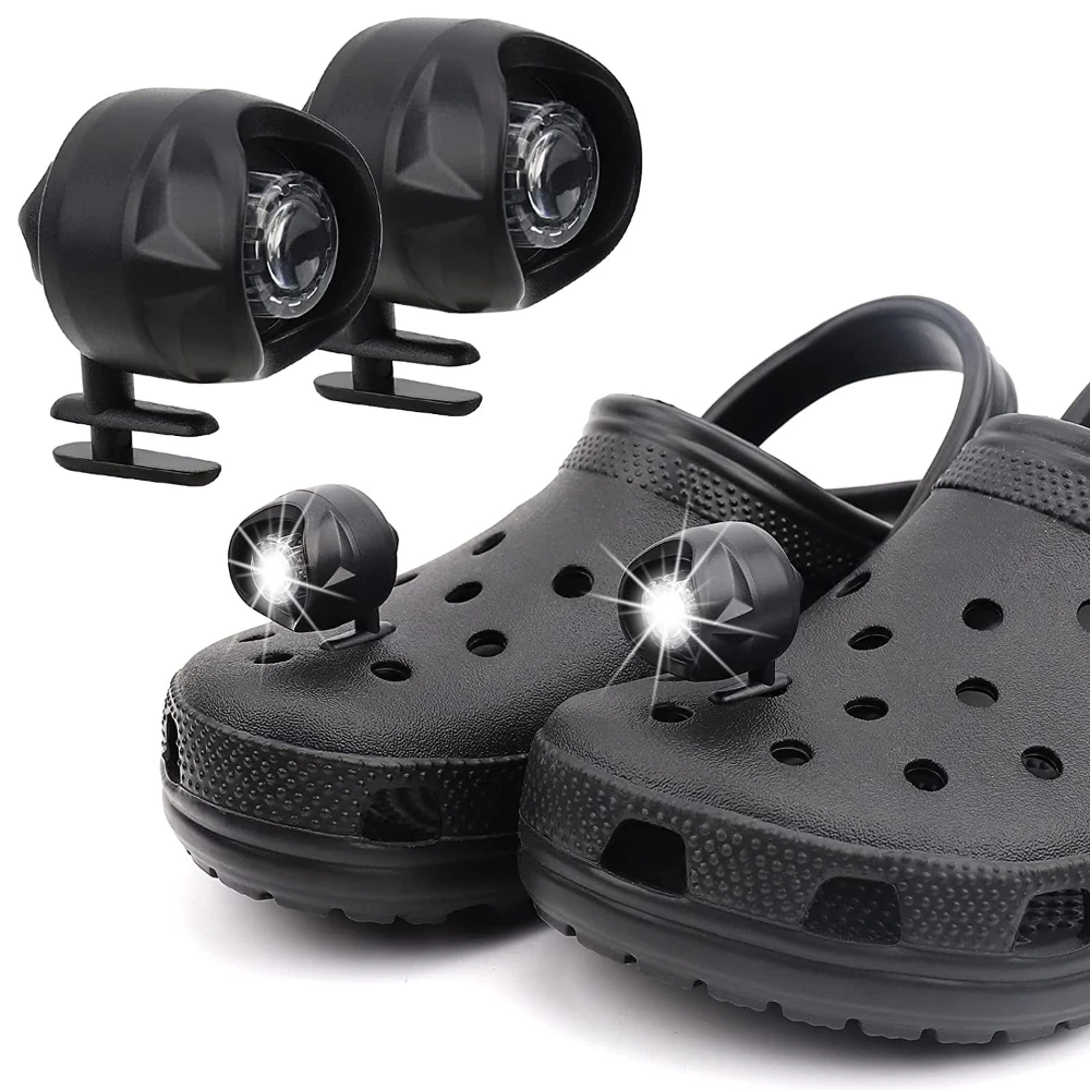 2PCS Croc Headlights Funny Lights  Flashlight Rechargeable Waterproof LED Lights Hole Shoe For Adults Accessories Decoration