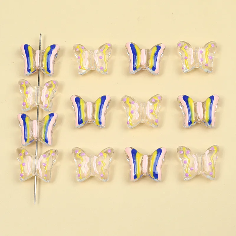 

Новинка 40 шт./лот цветные капли Мультяшные бабочки в форме прямого отверстия стеклянные бусины «сделай сам» ювелирные изделия серьги/брасл...