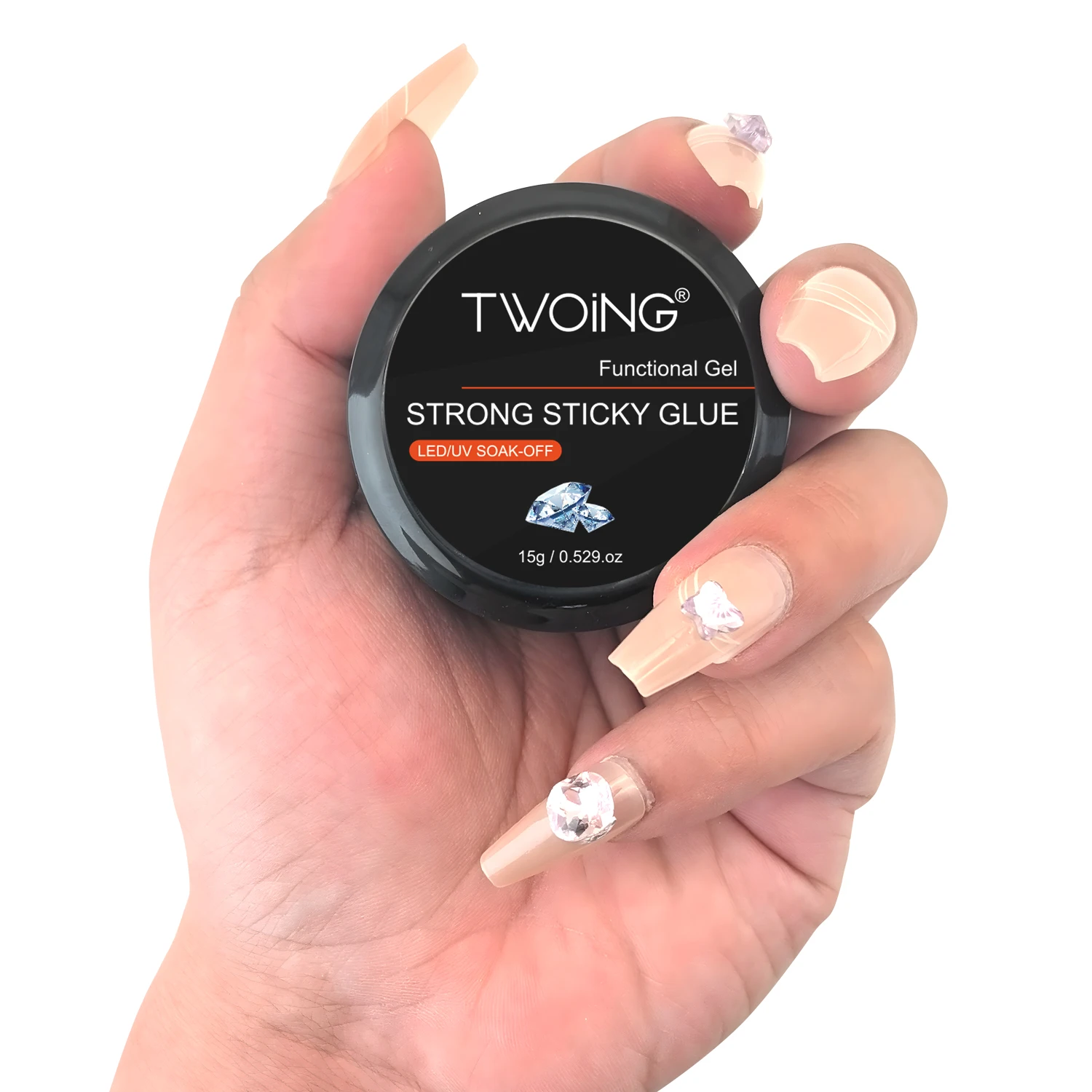 Прочный гель-клей для ногтей яркий и полимерный клей с драгоценными камнями