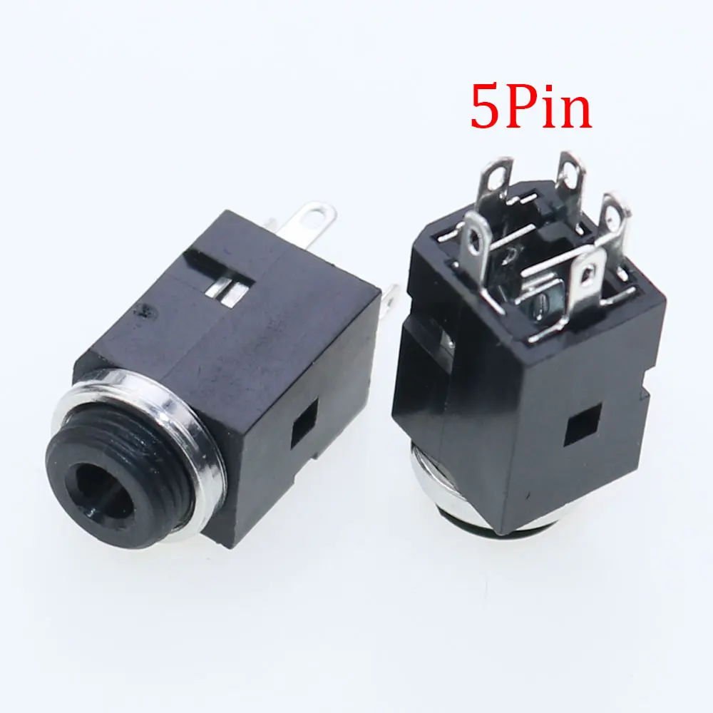 

3/4/5 контактный стерео 3,5 мм вертикальный гнездо гнездовой разъем с винтом 3,5 аудио разъем для наушников PJ-341 3 полюса отверстие для наушников