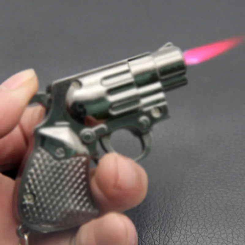Keychain Metal Revolve R Gas Butane Lighter Smoking Accessor
