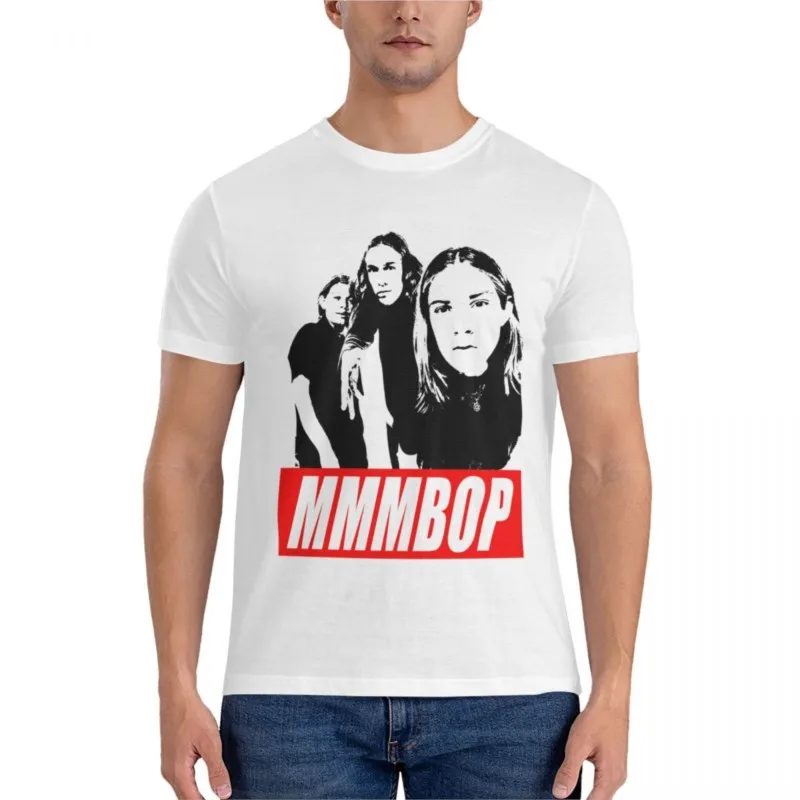 Новинка Мужская хлопчатобумажная футболка MMMBOP! Классическая футболка без рисунка, винтажная одежда, простые мужские футболки