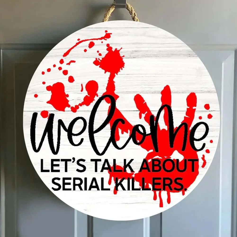 

Женский страшный Хэллоуин, приветственный знак, декор для входной двери, для дома в фермерском хозяйстве, бара, наружные окна, стены, страшные лозунги с узором