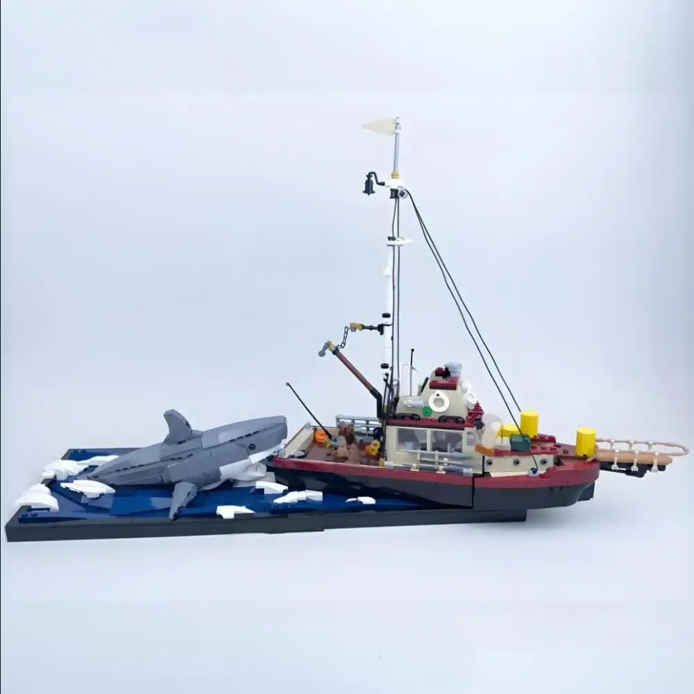 Новинка 2024 конструктор Акула с зажимами пиратский корабль модель рыболовной
