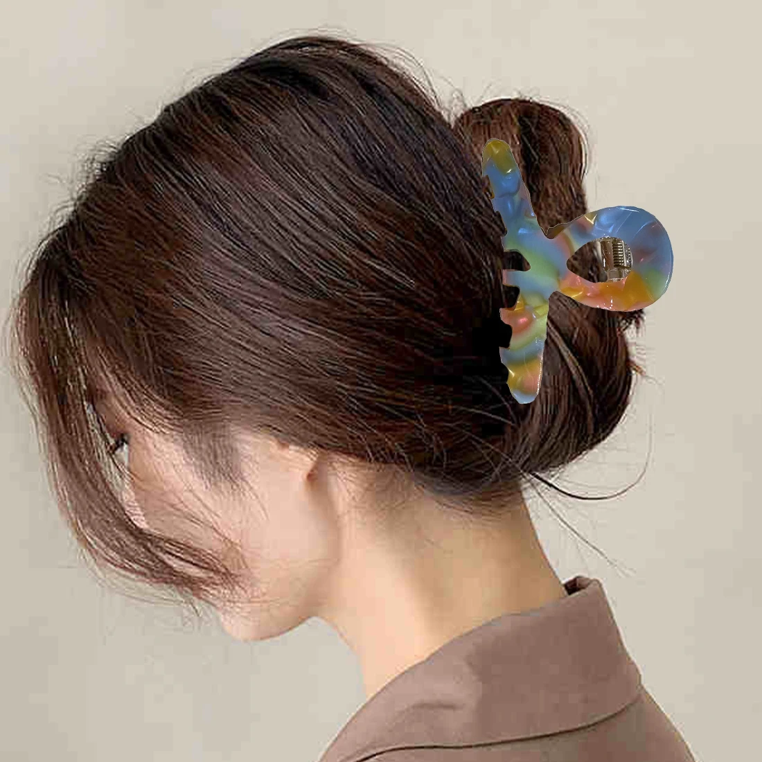 

New Printed Acetic Acid Clip Cross Hairpin Shark Clip Girl And Women Cute Headdress Party Gifts Makeup Bath Hair Accessories