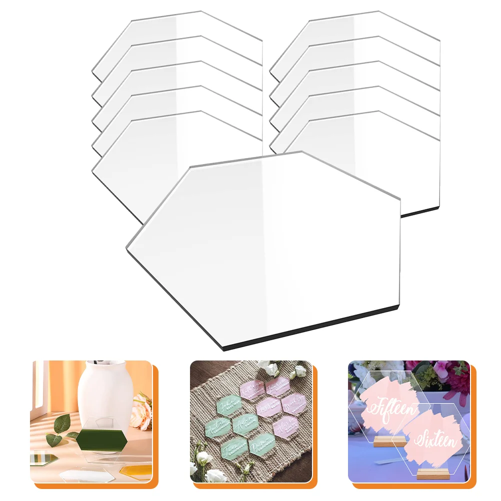 

Acrylic Wedding Table Name Seating Hexagon Place Blank Sign Guest Tiles Signs Chart Numbers Tag Tags Gift Clear Favor Diy Plates