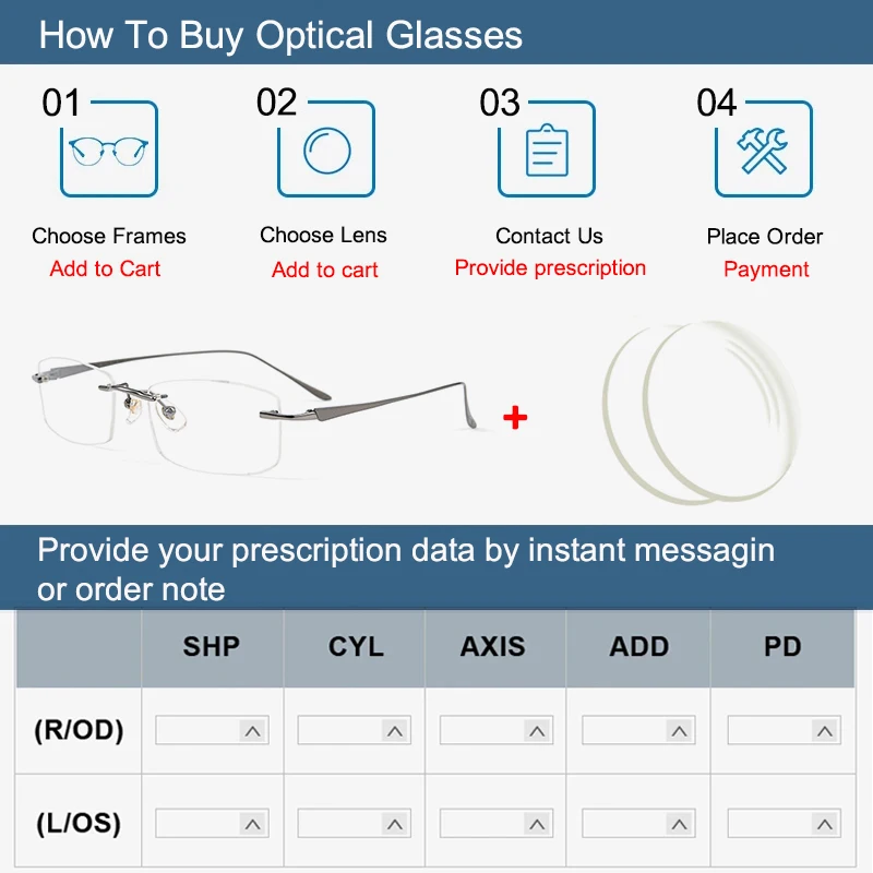 Kwadratowe oprawki do okularów bez oprawek Mężczyźni Tytanowe ultralekkie luksusowe okulary korekcyjne z krótkowzrocznością Kobiety