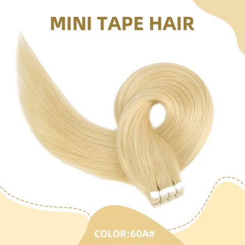 Neitsi невидимая мини лента для наращивания волос черные женские 100% натуральные клейкие человеческие волосы лента Ins прямые 12 "16" блонд Омбре