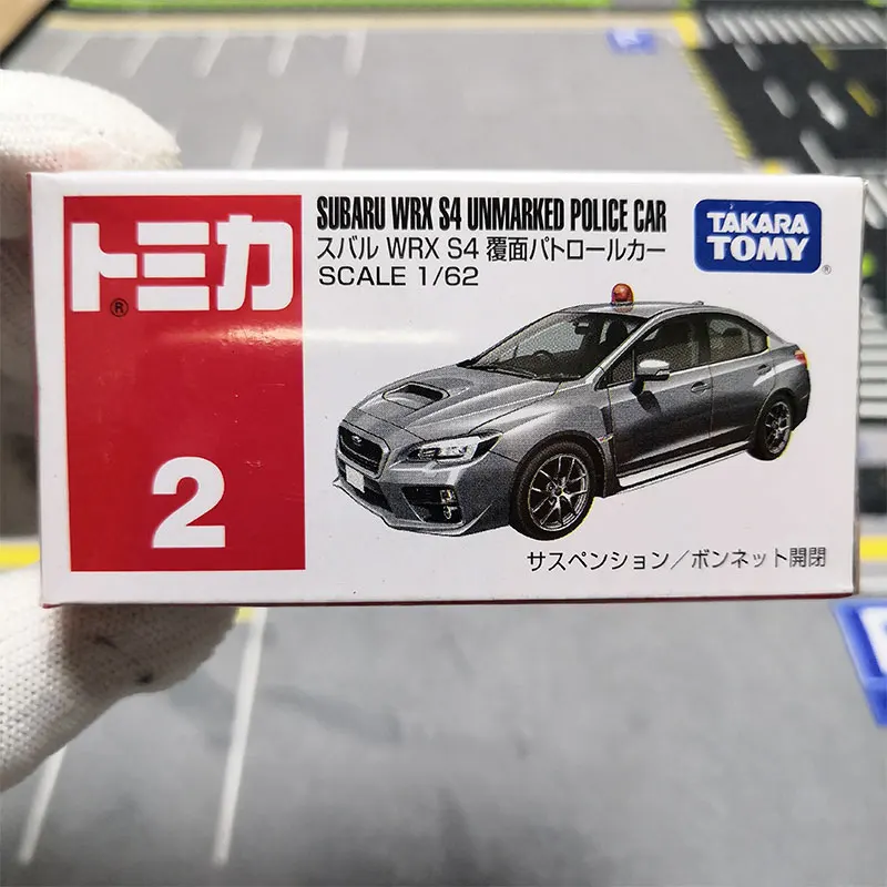 Фото В наличии: Оригинальная модель Tomica No.2 Subaru WRX S4, неоцифровованная полицейская машина-патрульный автомобиль, литая под давлением, из сплава, Takara Tomy, коллекционная мини-модель полицейской машины