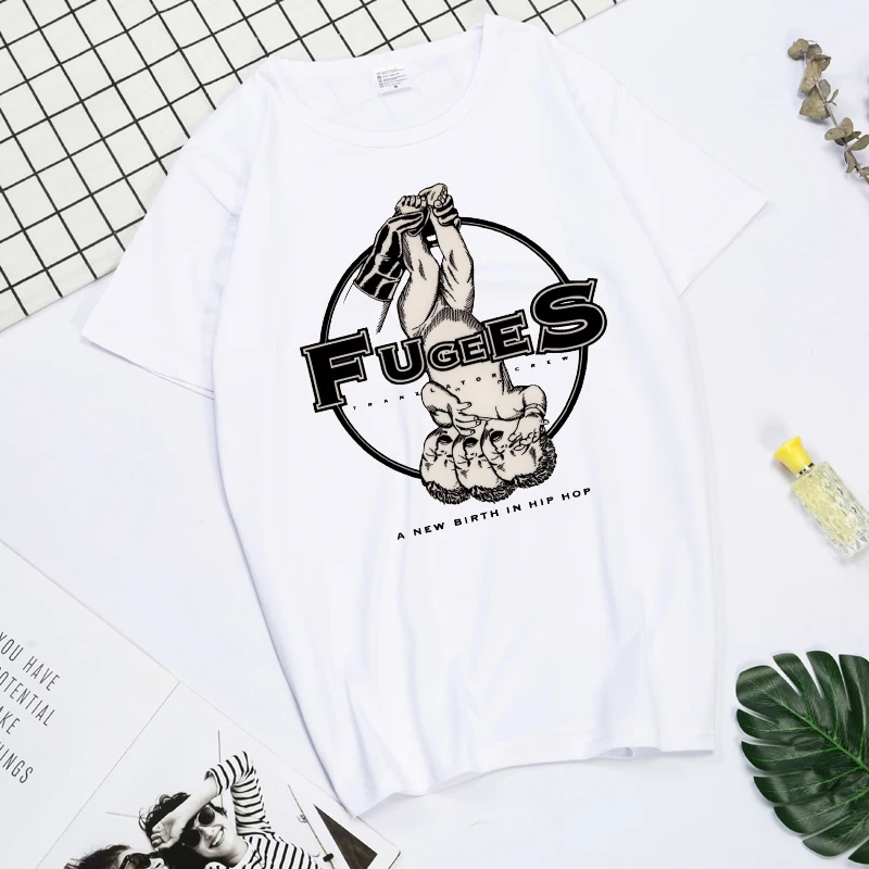 

Hip Hop Band The Fugees Score Ready or Not Concert Tour 1996 Oversize T-Shirts Fashion Men's Short Sleeve T Shirt Streetwear