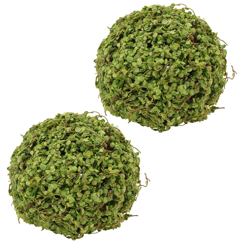 

2 Pcs Decor Home Simulated Moss Ball Decorative Balls Bowls Corner Hanging Household Decor Grass Foam Garden Sphere